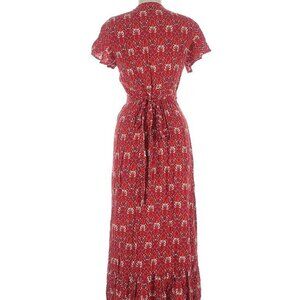 Zesica Red Floral Wrap Dress Size Small